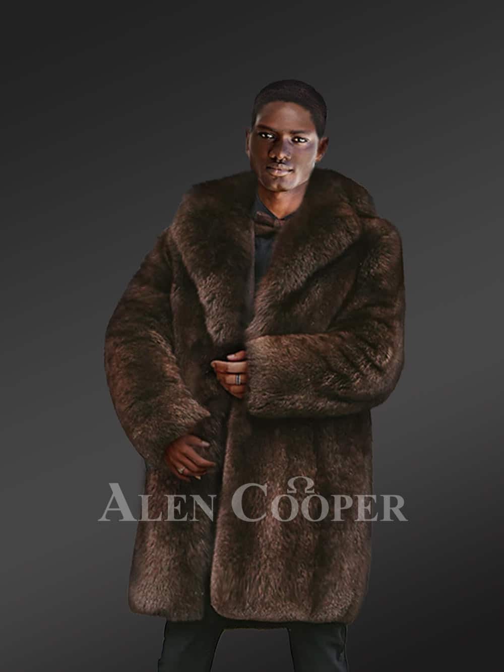 Mens Dark Brown Fox Fur Coat to Make a Grand Entrance Anytime Anywhere - Image 2