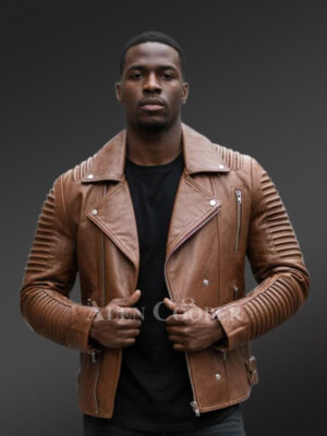 Men’s Italian Leather Moto Biker Jacket