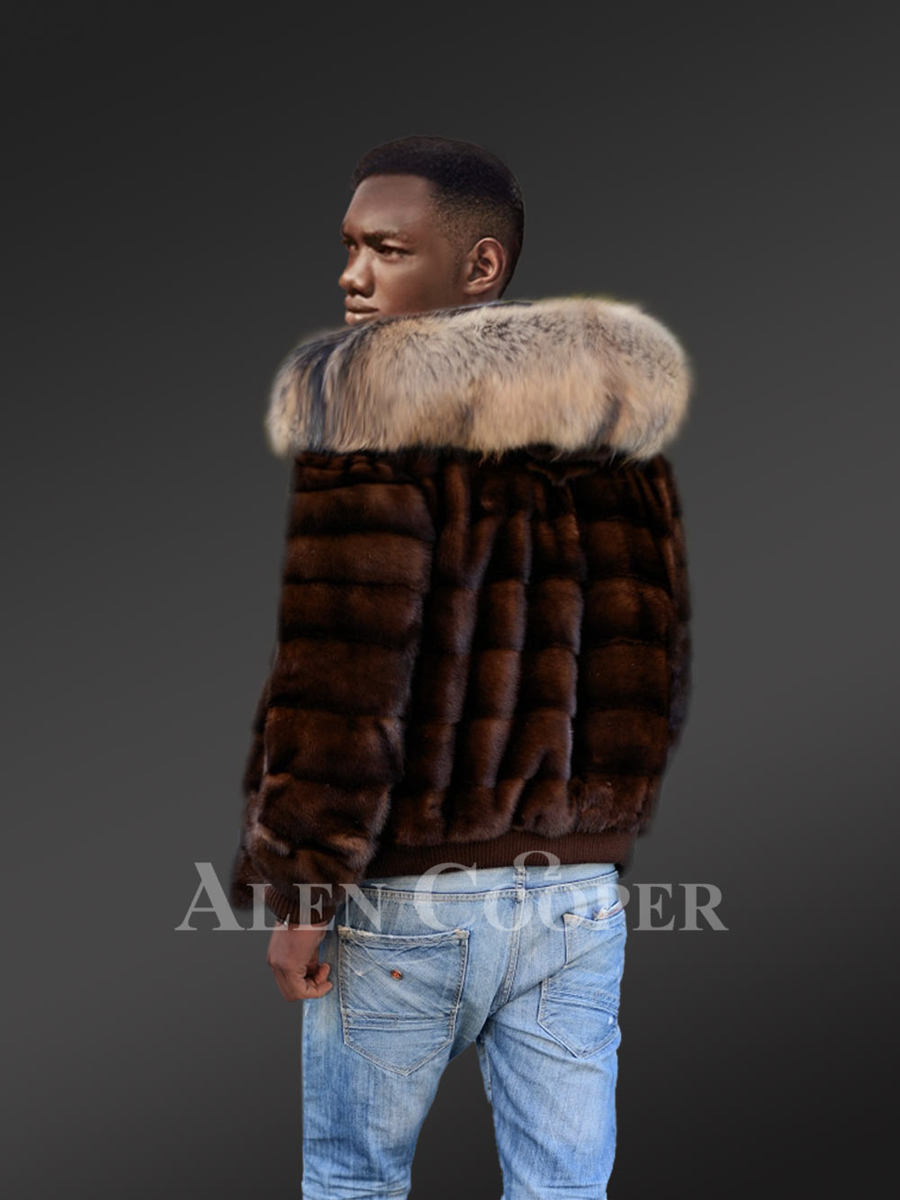 Men's Mink Fur Jacket with Hood is A Sporty Style Winter Wear - Image 6