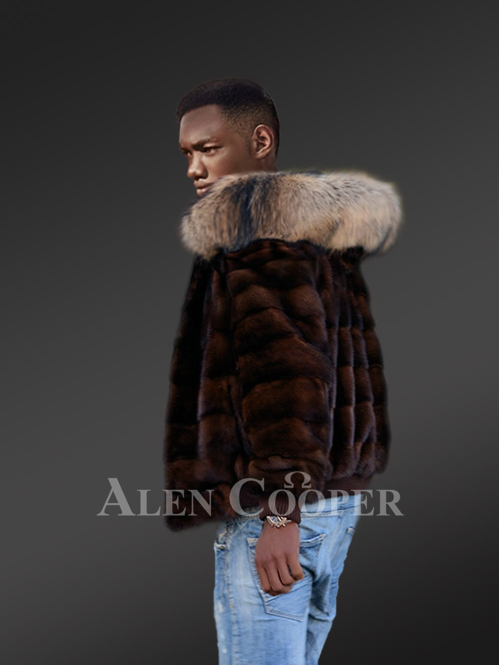 Men's Mink Fur Jacket with Hood is A Sporty Style Winter Wear - Image 5