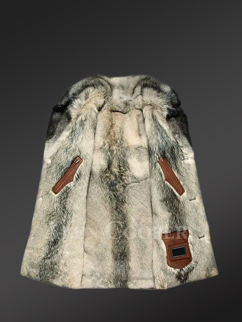 Men’s Stylish Genuine Lambskin Winter Coat in Brown - Image 2