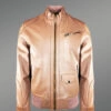 Men’s Taupe Regular Moto Look Bomber Jacket