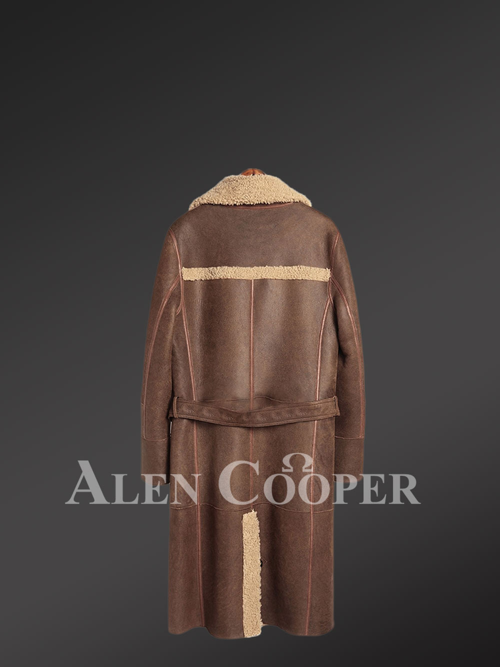 Long Sheepskin Shearling Coat - Image 5