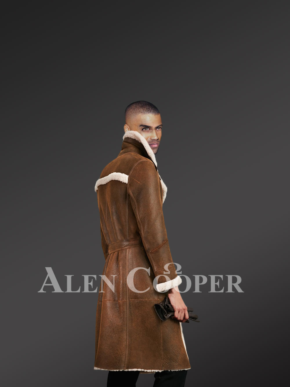 Long Sheepskin Shearling Coat - Image 4