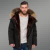 Men’s hybrid black Finn raccoon fur parka convertibles (4)