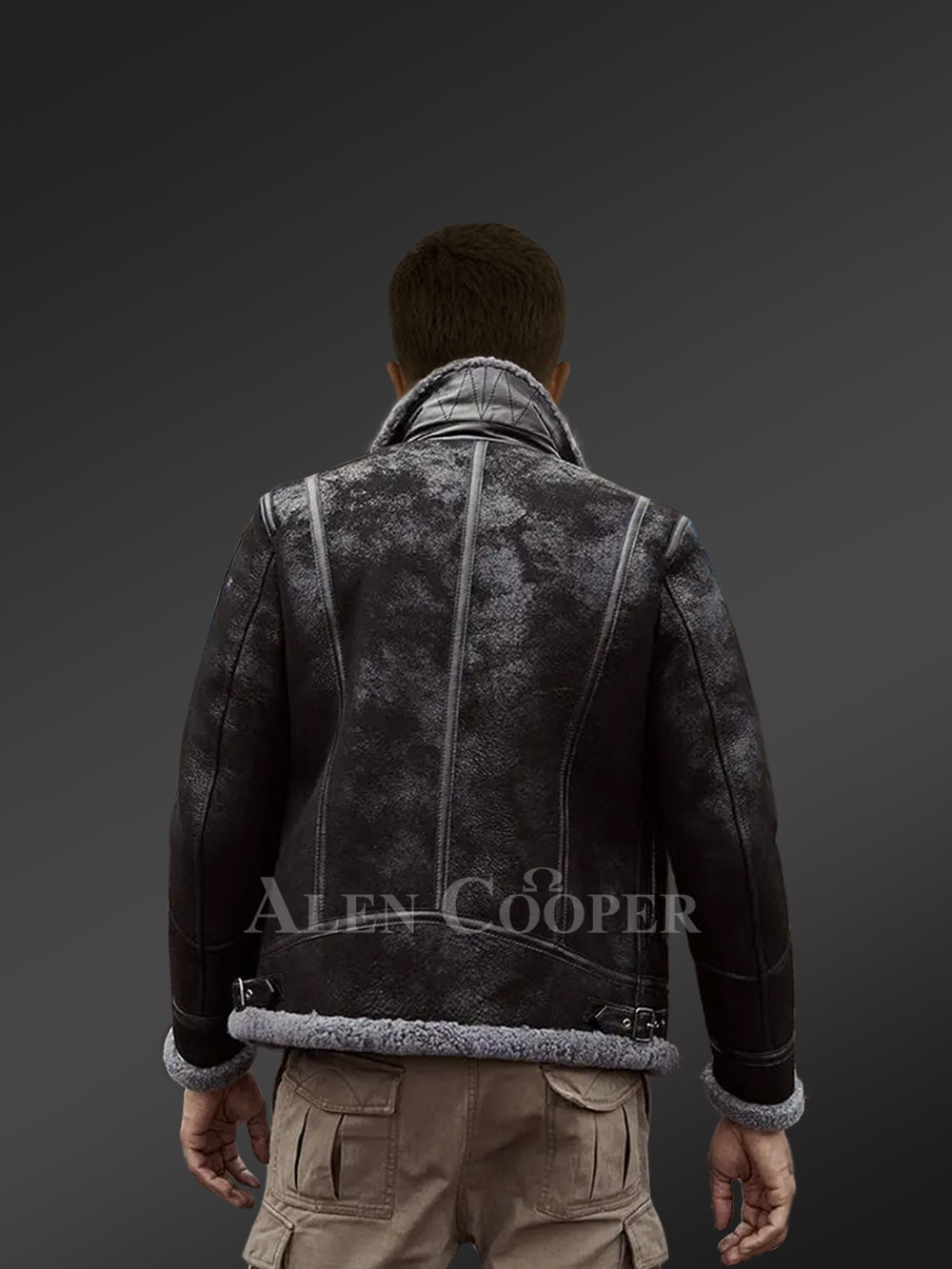 Men’s Original Shearling Coats in Black for Style and Sophistication - Image 4