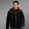 Mink Fur Jacket for Men With Hood