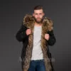 More Charming & Attractive Men In Hybrid Coffee Finn Raccoon Fur Parka