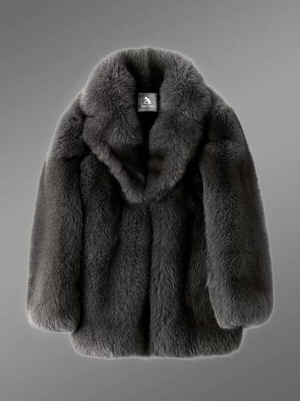 Polar Fox Fur Jacket for Men for In Black - Image 6