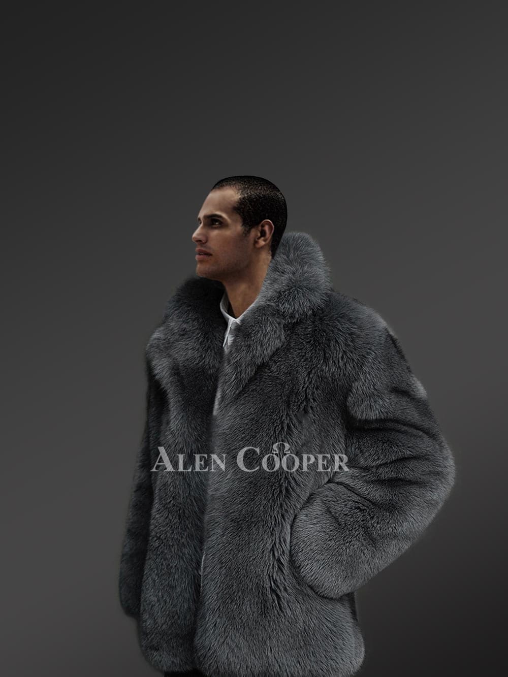 Mens Fox Fur Black Jacket To Look Sophisticated and Stay Warm - Image 2