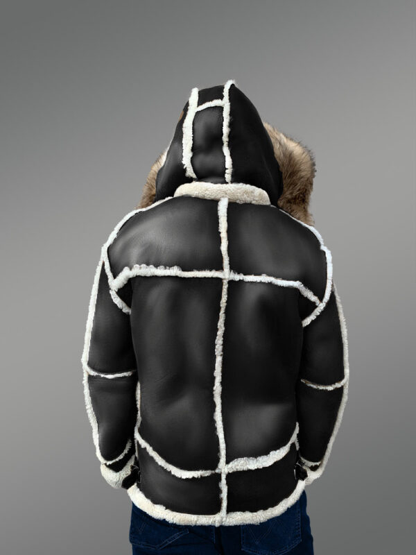 B3 Bomber Styled Premium Black Shearling Jacket - Image 6