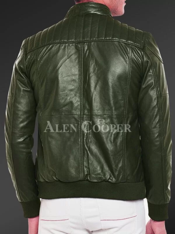 Quilted Slim Fit Real Leather Jacket for Men - Image 14