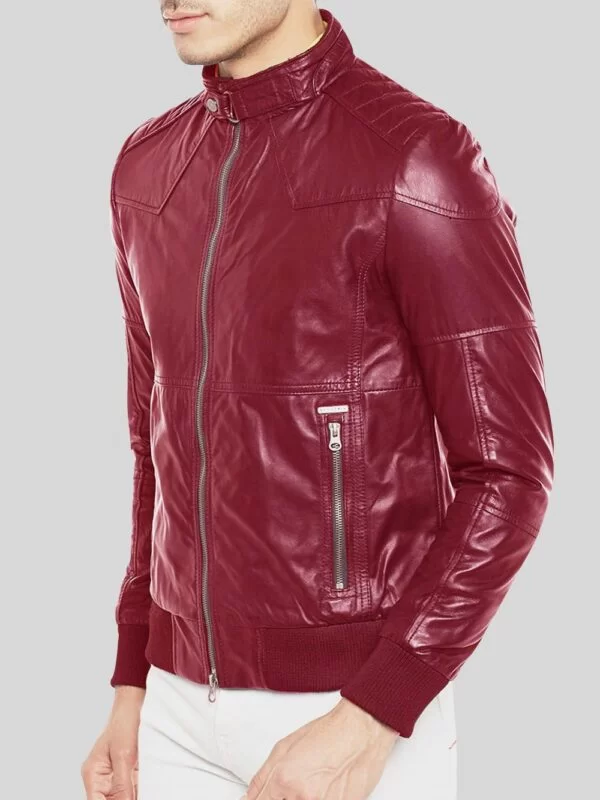 Quilted Slim Fit Real Leather Jacket for Men - Image 10