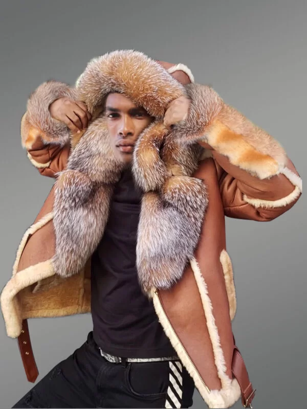 Sheepskin Shearling Coat for Men - Image 4