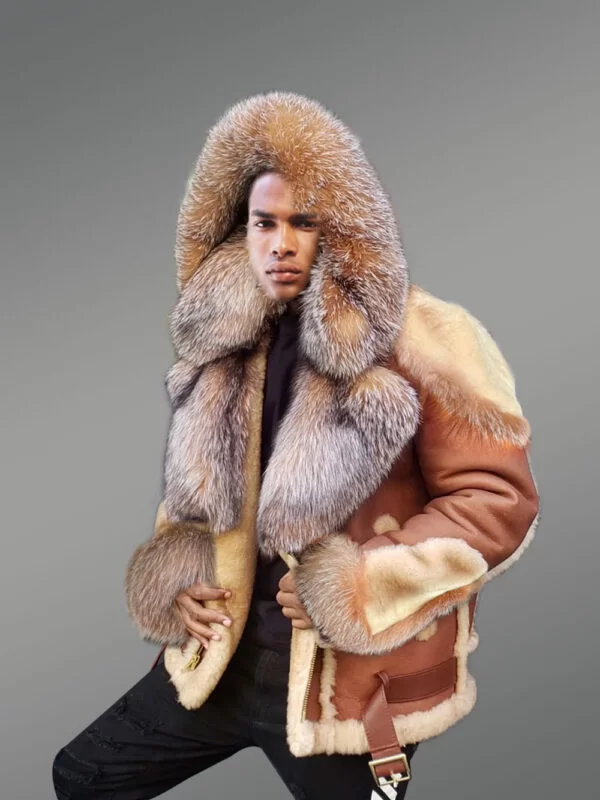 Sheepskin Shearling Coat for Men - Image 3