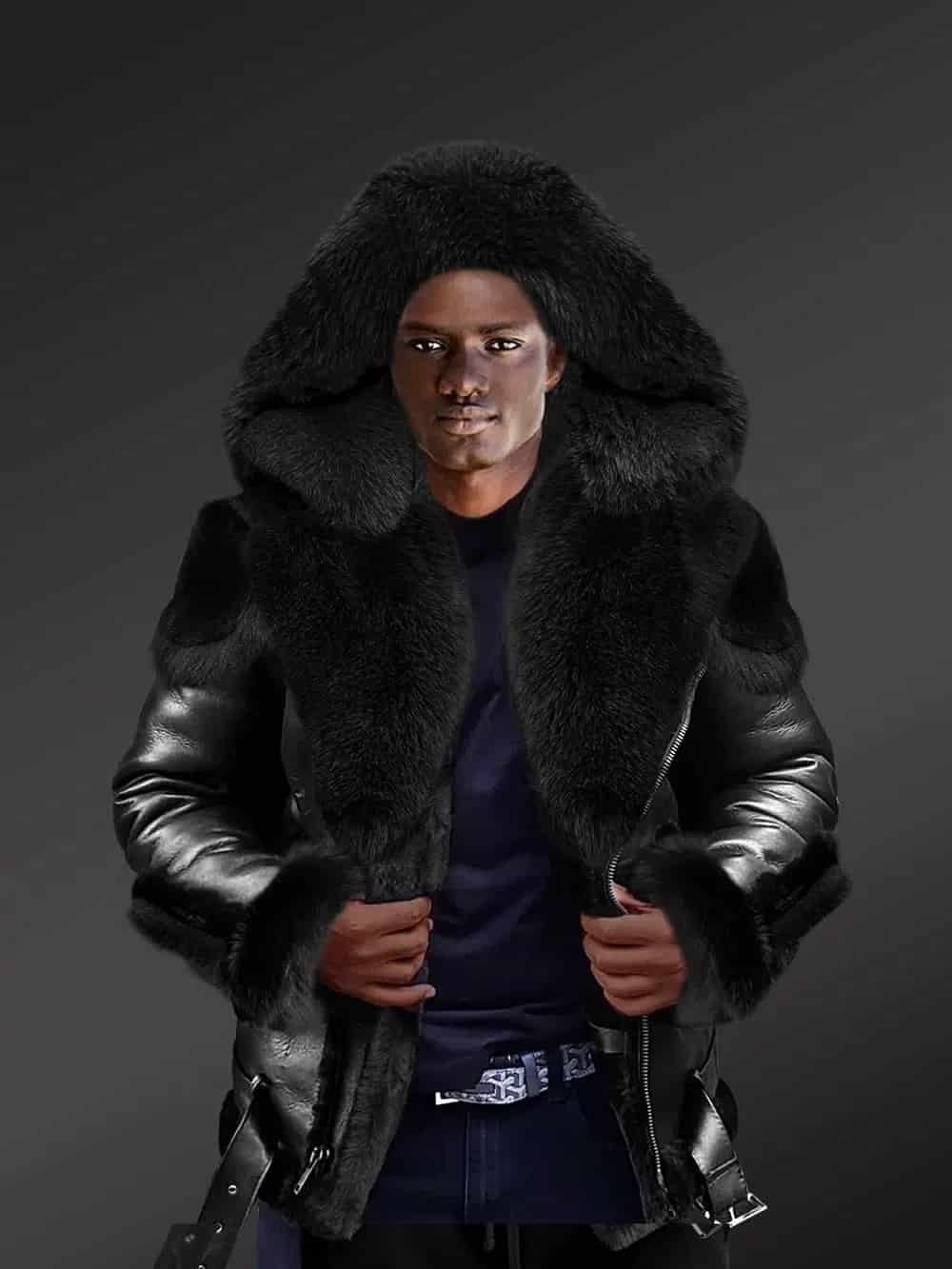 Sheepskin Shearling Men Coat - Image 3