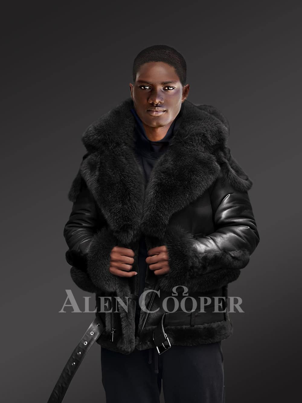 Sheepskin Shearling Men Coat - Image 2