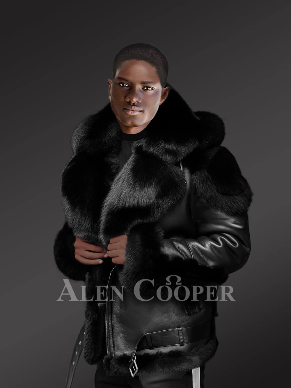 Sheepskin Shearling Men Coat - Image 4