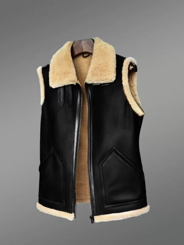 Sleeveless Black Shearling Jackets to Boost Manly Charm This Winter! - Image 2