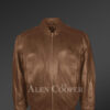 Stylish Bomber Brown Real Leather Jacket for Men