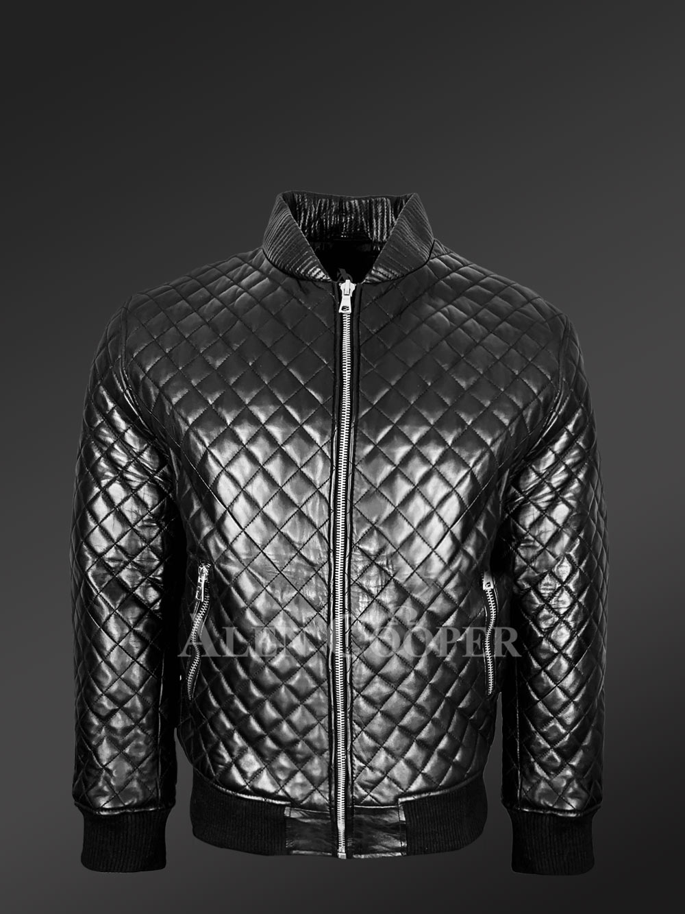 Stylish and Attractive Leather Quilted Baseball Bomber Jacket - Image 2