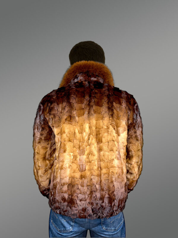 Bomber Mink Fur Men Jacket In Stylish Dual Shades - Image 5