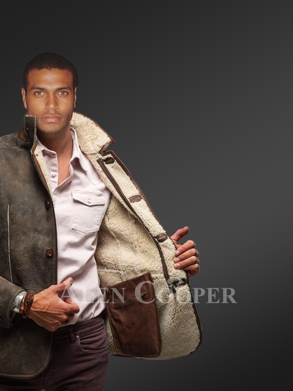 Ultra Warm Vintage Shearling Coat - Image 4