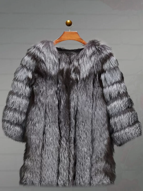 Women's Stylish and Warm Arctic Fox Fur Casual Winter Coat - Image 5