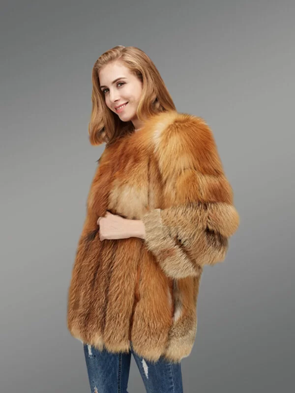 Women's Stylish and Warm Arctic Fox Fur Casual Winter Coat - Image 3