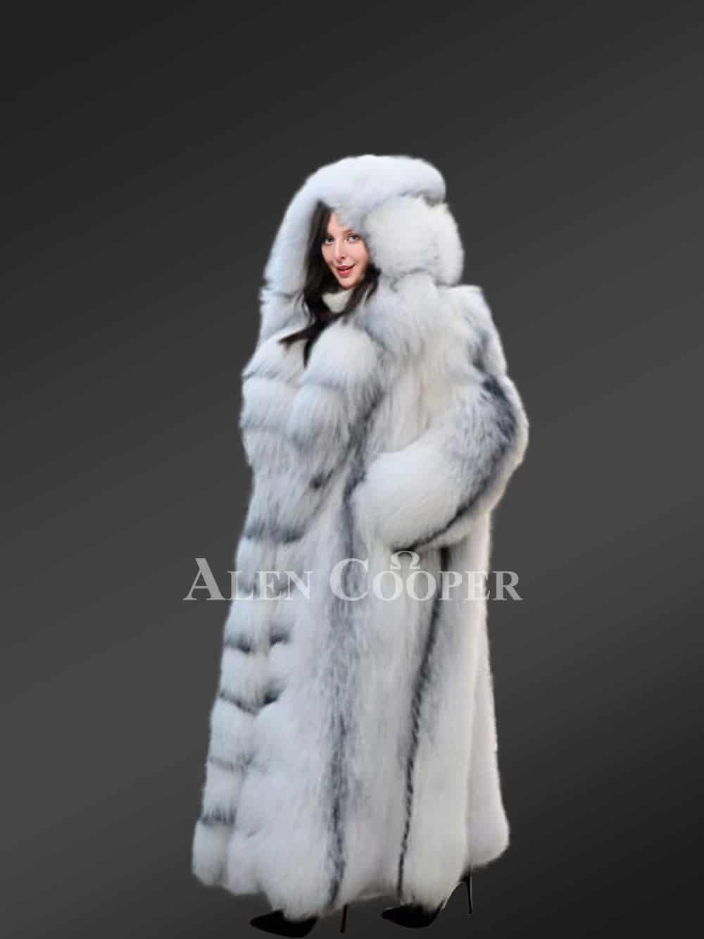 Artic Fox Fur Long Coat - Image 4