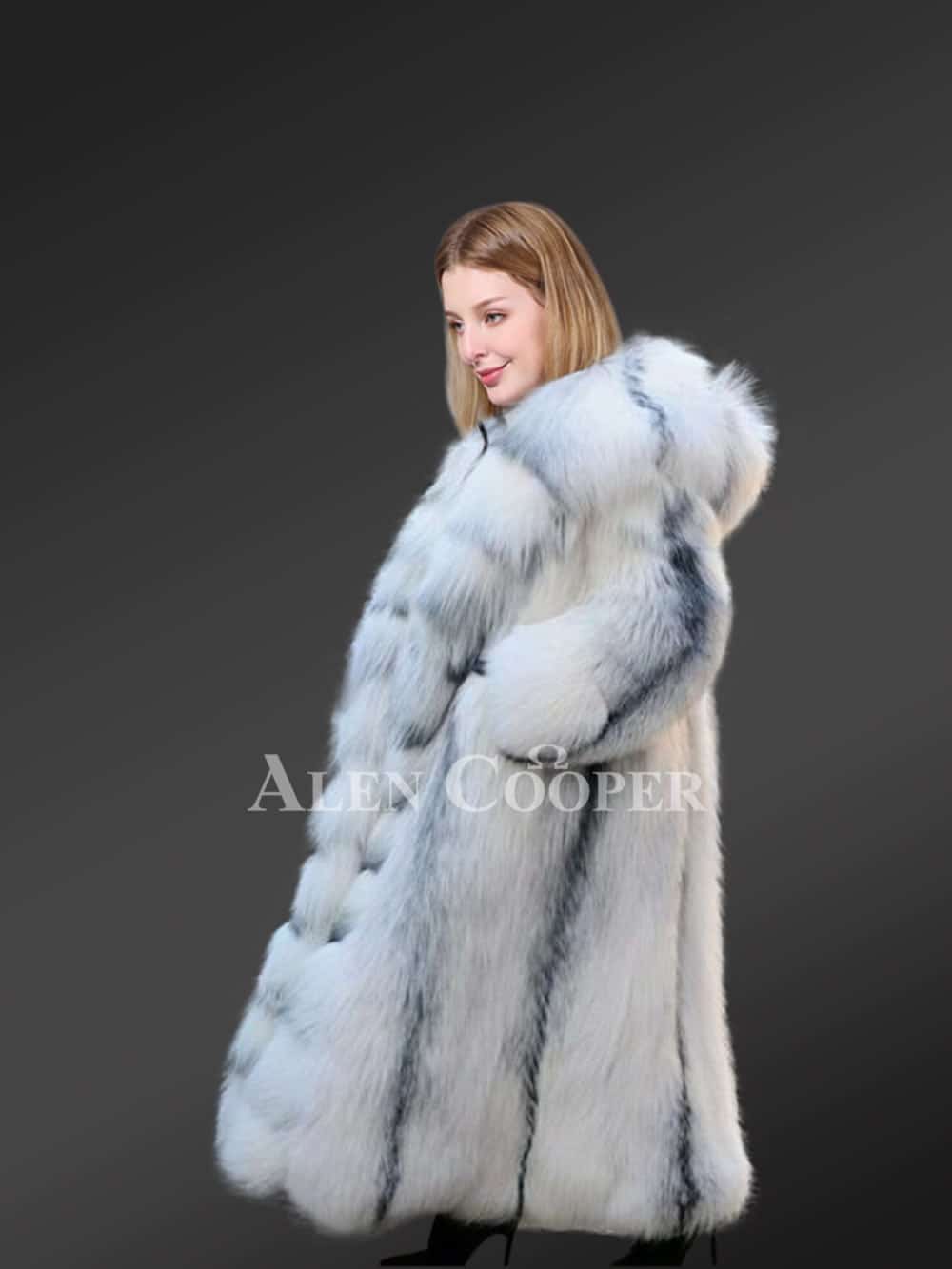 Artic Fox Fur Long Coat - Image 2