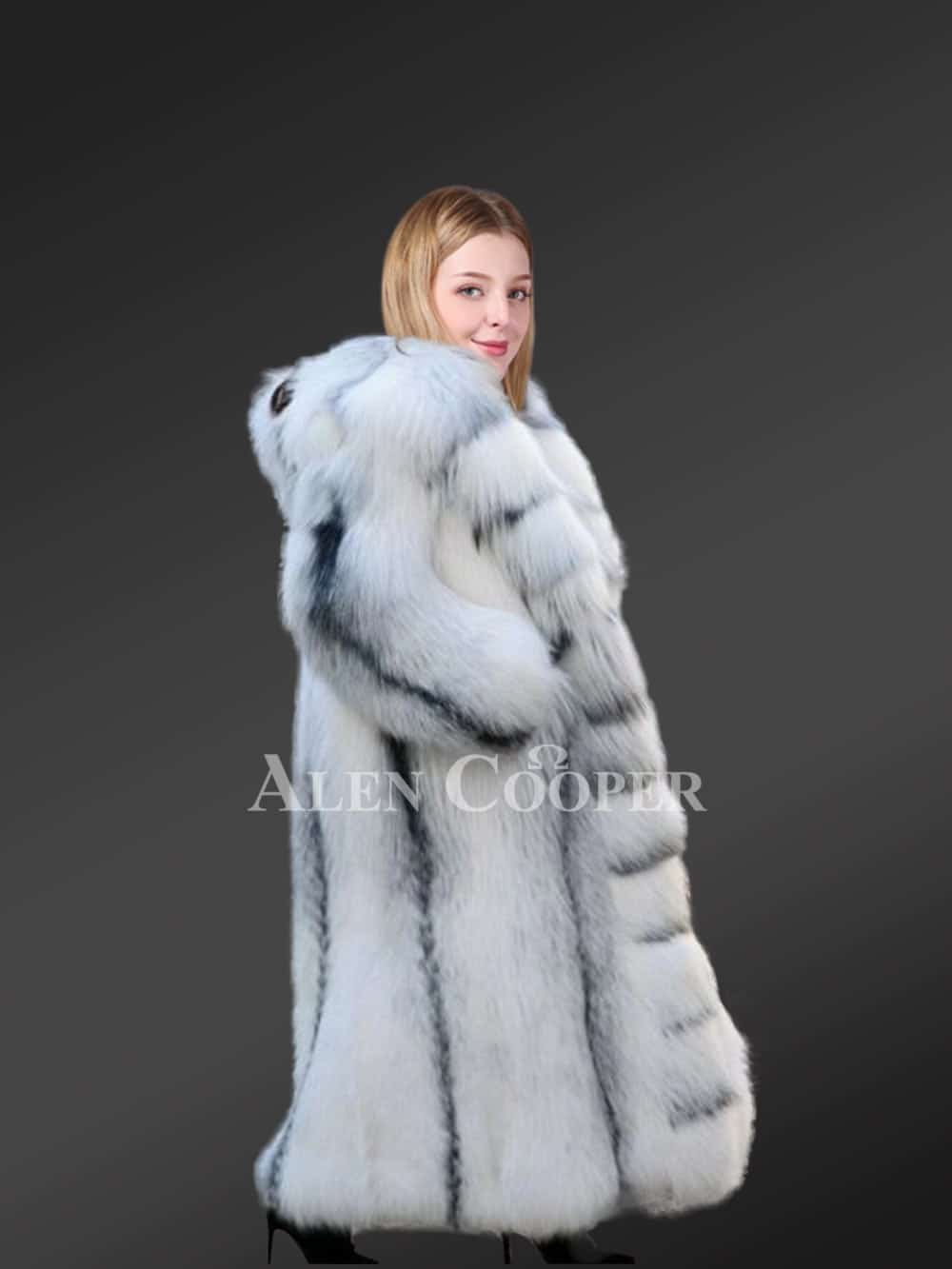 Artic Fox Fur Long Coat - Image 3