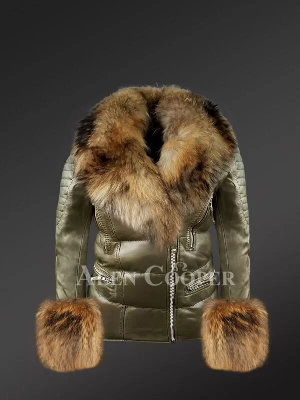 Authentic Leather Jackets with Removable Fur Collar and Handcuffs - Image 2