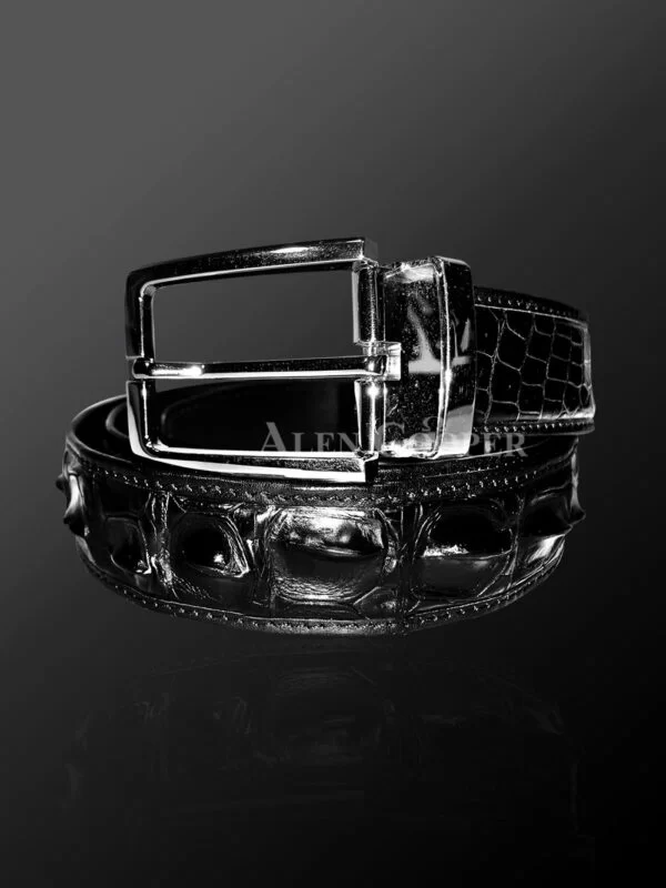 Authentic Alligator Skin Belt In Black For More Attractive You - Image 2