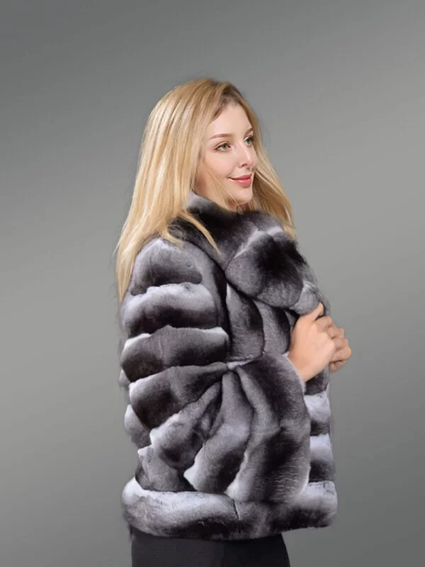 Authentic and Real Chinchilla Fur Bomber furrik (6)