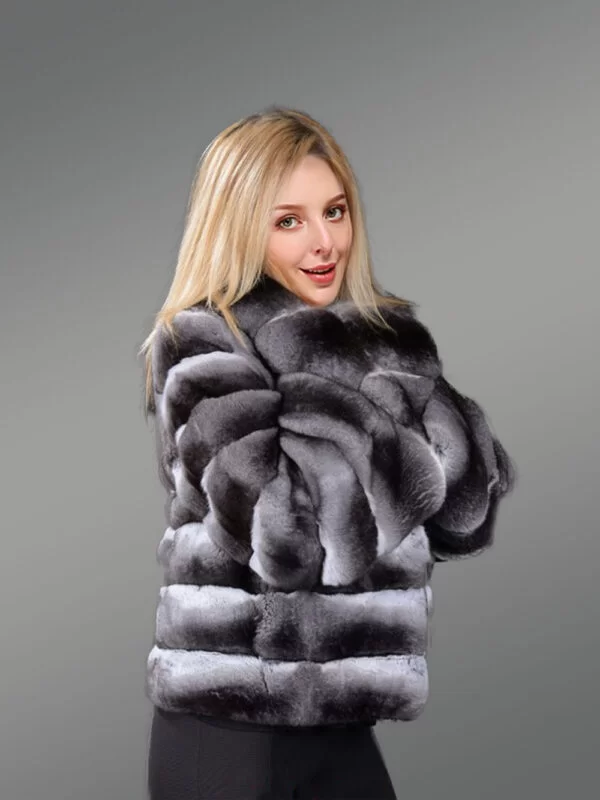 Authentic and Real Chinchilla Fur Bomber furrik (7)