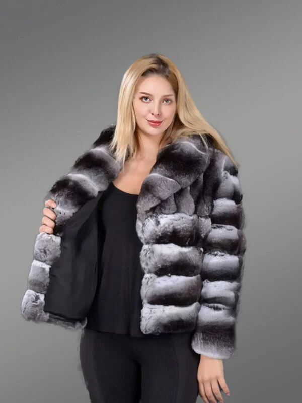 Authentic and Real Chinchilla Fur Bomber furrik (9)