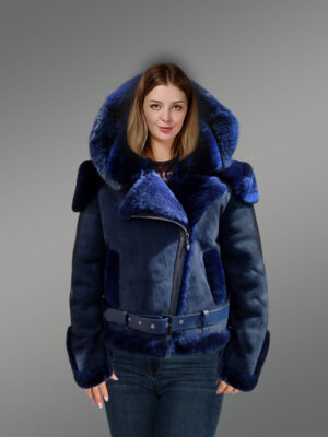 Biker Style Shearling Jacket