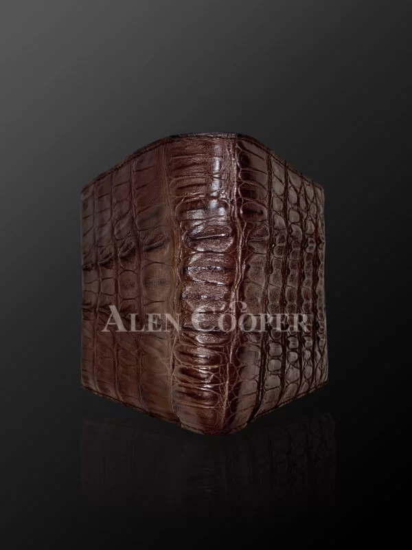 Brown Leather Wallets Made From Original Alligator Skin Plates - Image 2