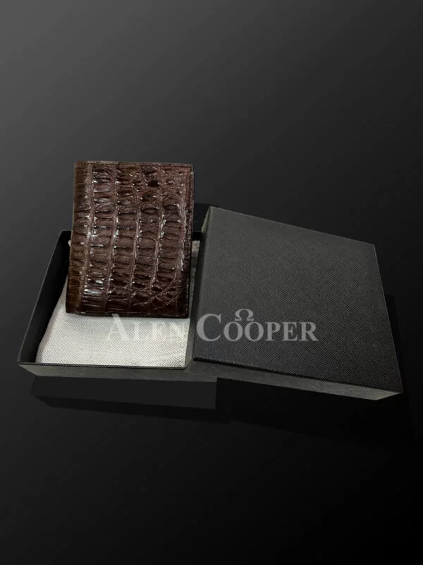 Brown Leather Wallets Made From Original Alligator Skin Plates - Image 3