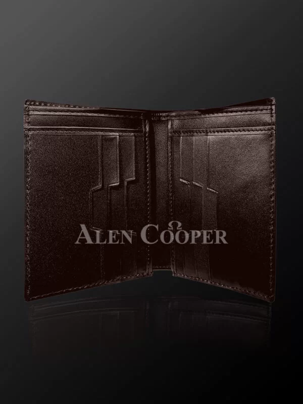 Brown Leather Wallets Made From Original Alligator Skin Plates - Image 4