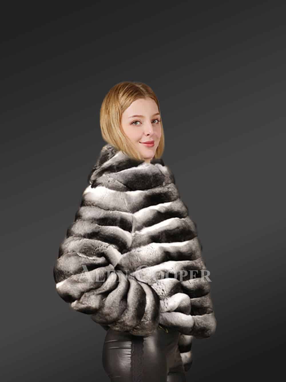 Chinchilla Jacket Women in Baggy Waist-length Style - Image 8