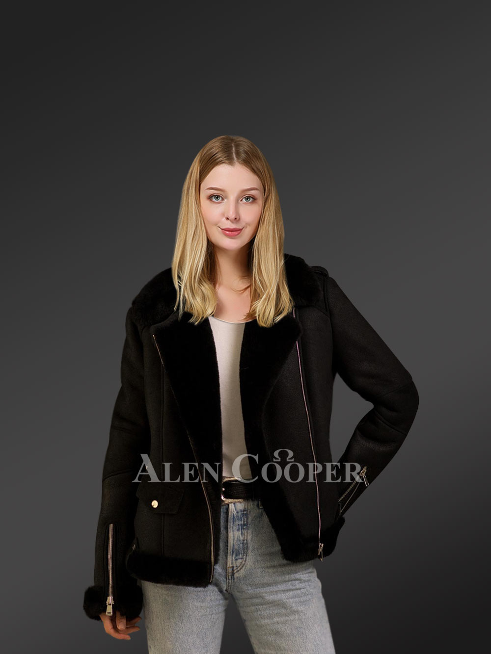 Chic and genuine women’s Italian designing shearling coats