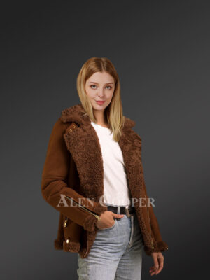 Dark Brown Sheepskin Shearling Jacket