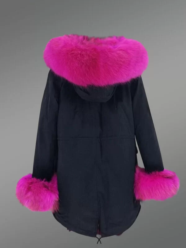 Elegant Fox Fur Parka with Detachable Fox Fur Hood for Women - Image 4