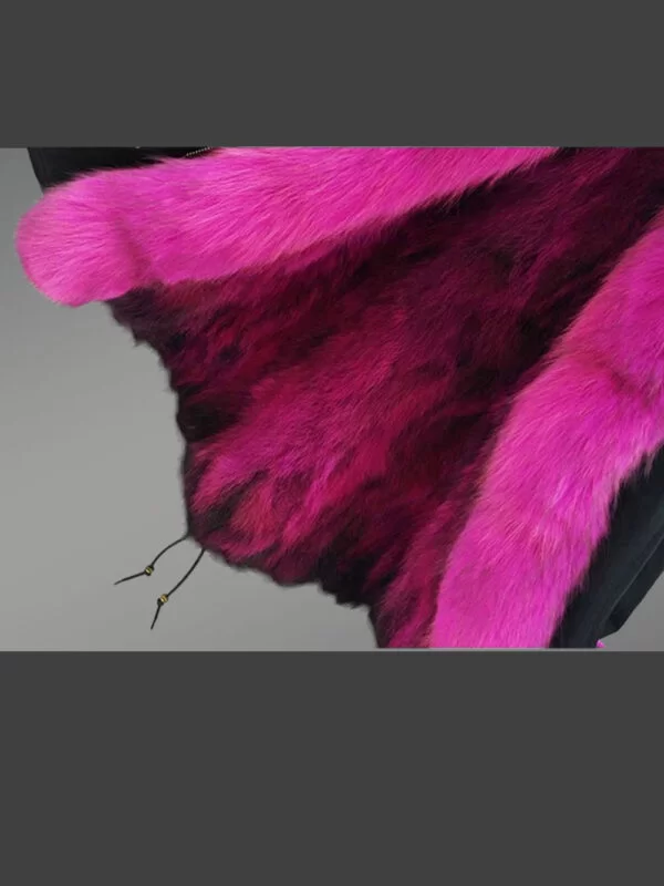 Elegant Fox Fur Parka with Detachable Fox Fur Hood for Women - Image 2