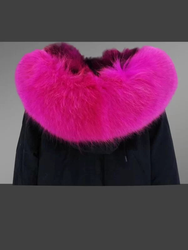 Elegant Fox Fur Parka with Detachable Fox Fur Hood for Women - Image 3