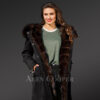 Exotic Arctic Fox Fur Black Parka for Women's