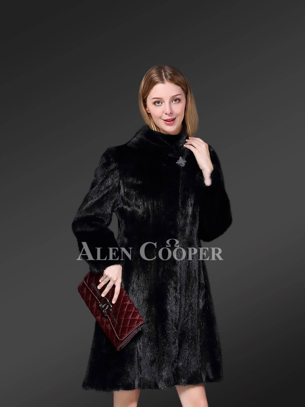 Exotic Black Mink Fur Coat - Image 3