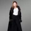 Full Length Mink Fur Coat With Sable Fur Collar